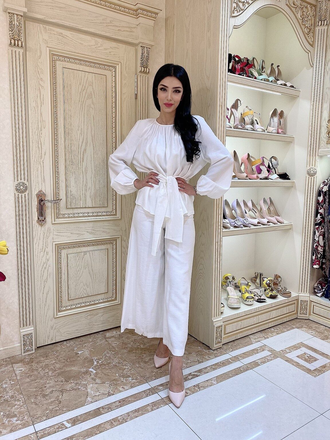 Блузка с брюками CHANEL белый MIMYA