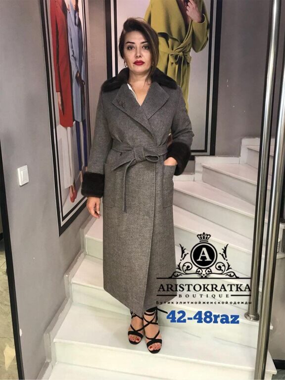 Пальто вор. рук. мех сброш капучино MODA LARISSA