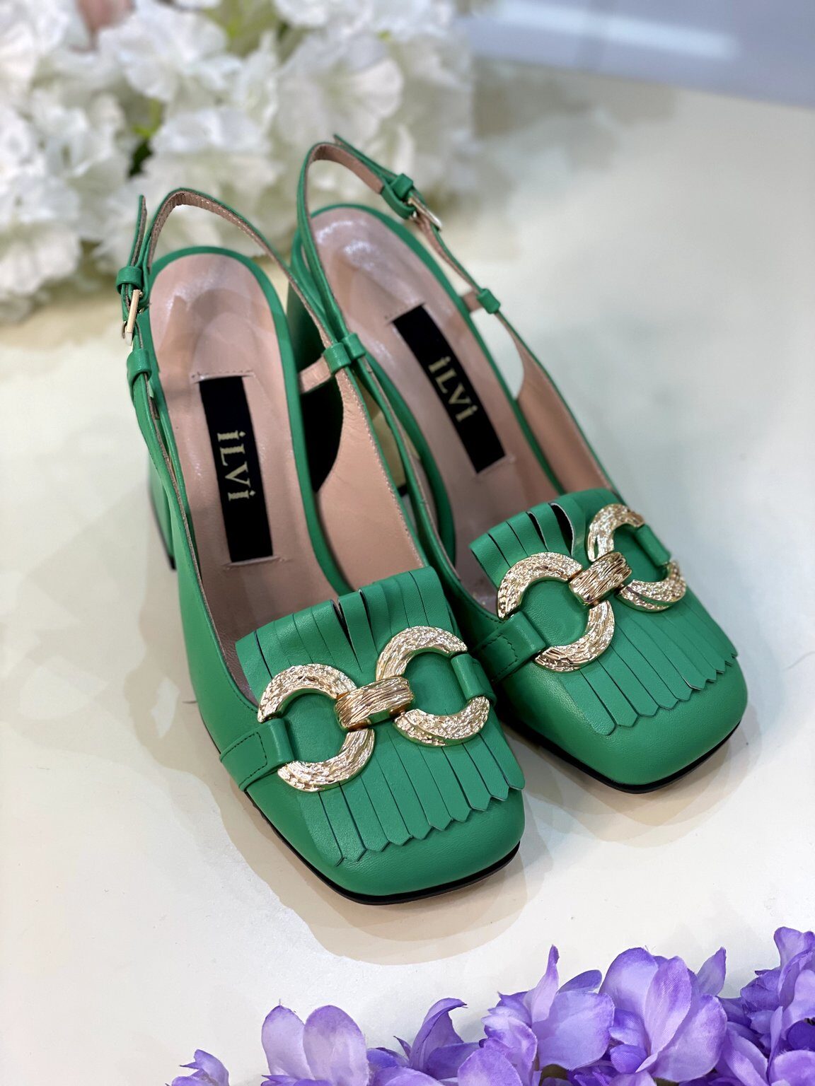 Босоножки стиль GUCCI зеленые
