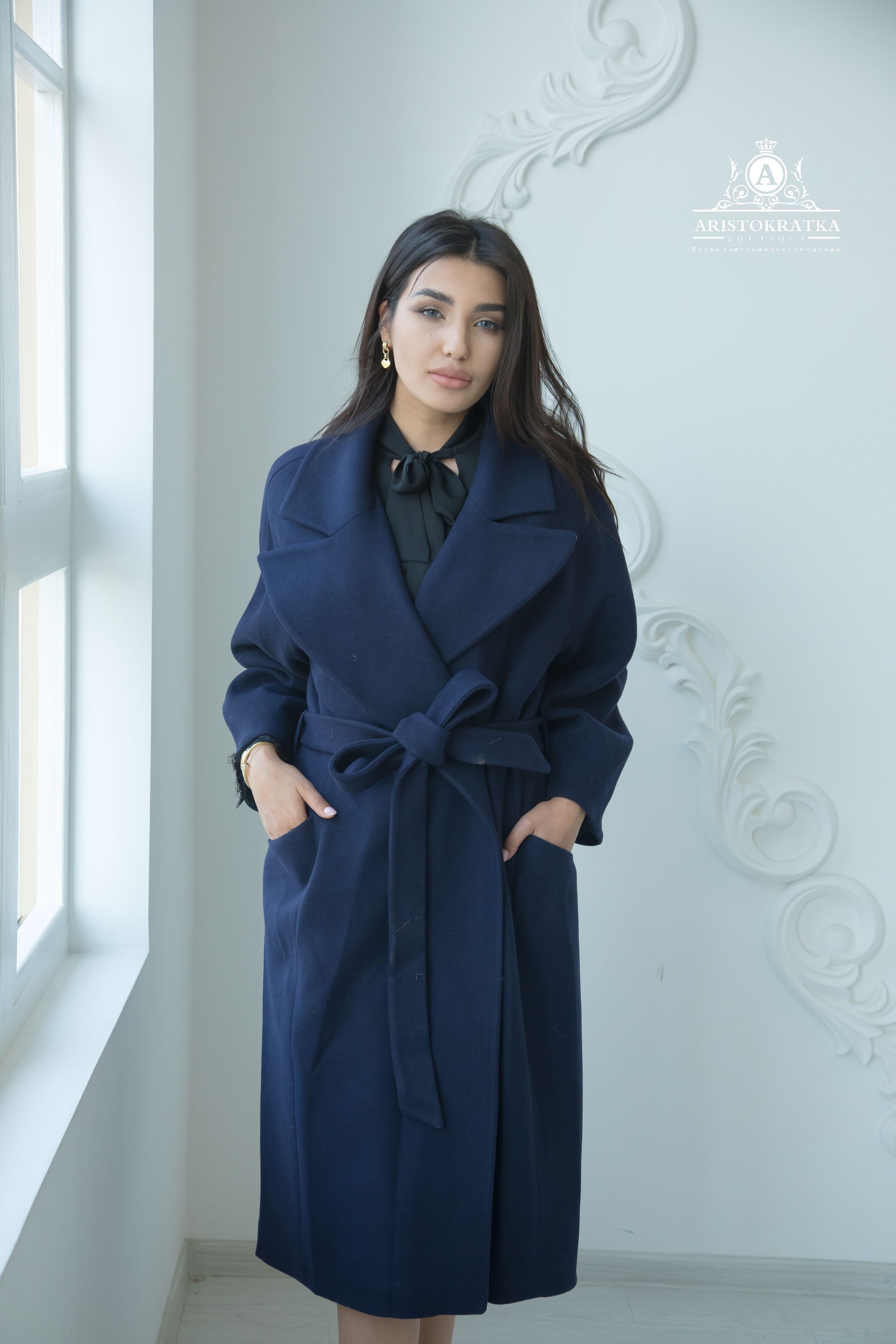 Пальто тём синий LA BONITA